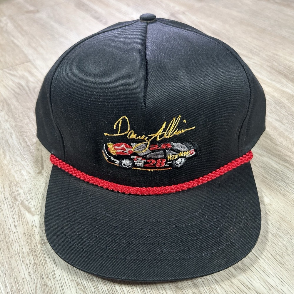 VTG Davey Allsion NASCAR Snapback Hat Splinter Racing Black Rope Cap Made in USA